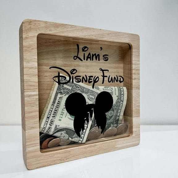 Mickey Savings Piggy Bank Money Box Stand Boys Girls Kids Bedroom Room Decor, Personalized FREE, Ideal Gift, A Must Have! - Teach Savings in Style! Made in America!