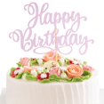 thumbnail image 1 of Adorno para Pastel EIOAUY 23 cm Brillante Feliz Cumpleaños Rosa, 1 of 6