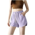 thumbnail image 2 of aidice Womens Shorts Drawstring Elastic Waisted Shorts for Women Solid Color Shorts for Women Fashion Shorts, 2 of 4