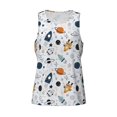 thumbnail image 4 of Haiem Cartoon Planets Men Workout Tank Top Gym Bodybuilding Sleeveless Muscle T Shirts Athletic Tank Breathable Workout Shirt-Small, 4 of 9