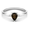 thumbnail image 2 of Smoky Quartz 6x4mm Pear Shape 925 Sterling Silver Valentines Day Gifts Ring, 2 of 4