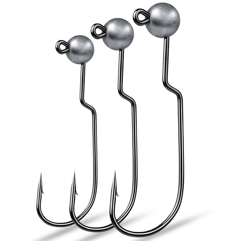 50Pcs Jig Head Hooks Crank Fishing Hook Lead Lure Soft Hard hook 1.8g-3.5g