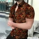 thumbnail image 3 of Camisa con estampado de leopardo para hombre, camisas casuales con botones, ropa de calle sexy de manga corta, camisas vintage de mano corta, verano 2024, 3 of 5