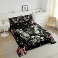 thumbnail image 4 of Manfei Moth Skull Bedding Sets Full with Comforter,Happy Halloween Duvet Insert,Floral Butterfly Comforter Sets Full Size,Breathable Teens Bedroom Decor,Reversible,3pcs, 4 of 8