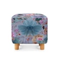 thumbnail image 2 of SCRAWLGOD Daisy Floral Print Ottoman Cover Square, Stretch Footrest Stool Slipcover with Elastic Band Foot Stool Cover for Square Storage Ottoman for Home Decor, 2 of 7