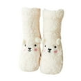 thumbnail image 4 of Slipper Socks for Women with Grippers Non Slip Fuzzy Grip Winter Warm Cozy Thick Comfy Soft Fleece Cabin Socks White, 4 of 4