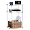 thumbnail image 1 of Mesa auxiliar Mesita de noche transparente Mesa pequeña acrílica de fácil montaje, mesa auxiliar acrílica moderna, mesita de noche para dormitorio, 35cmx30cmx60cm, 1 of 8