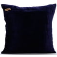 thumbnail image 3 of Cushion Covers For Couch, Navy Blue Zippered Throw Pillow Covers 16x16 inch (40x40 cm), Velvet Pillow Covers, Nature & Floral, Zardozi, Periwinkle, Modern Handmade - Silver Periwinkle, 3 of 6