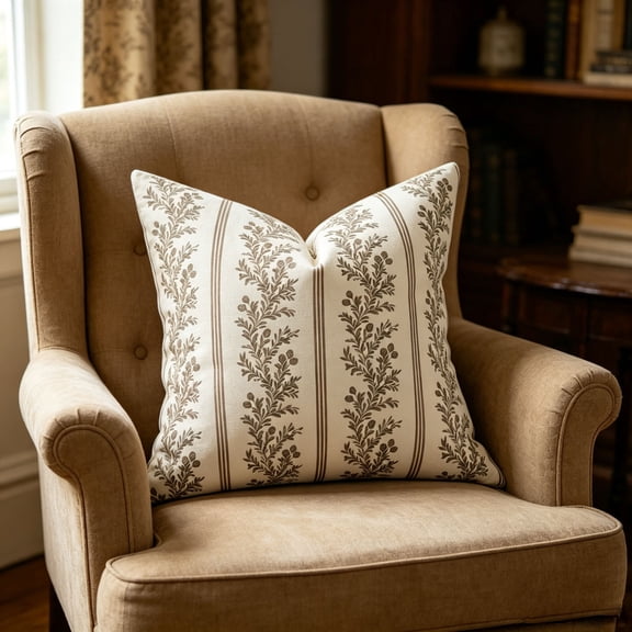 Double Sided Vintage Floral Striped Throw Pillow Covers 45x45CM Farmhouse Botanical Printed Square Cushion Case Decorative Couch Sofa Bed Home Living Room Indoor Decor Accessory
