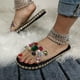 thumbnail image 1 of Sandalias planas con punta abierta y diamantes de imitación para mujer, sandalias cómodas, sandalias informales cómodas para la playa Wmkox8yii  hj789, 1 of 8