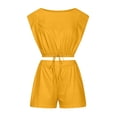 thumbnail image 4 of Snoarin Capris d'Été Grande Taille pour Femmes Mode d'Été Décontractée Imprimé Sans Manches Col Rond Ensemble de Shorts Pantalons pour Femmes en Solde, 4 of 8