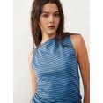 thumbnail image 6 of Women'S Striped Tank Top Boat Neck Sleeveless Crop Tops Summer Slim Fit Tops Blue S, 6 of 9
