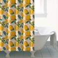 thumbnail image 4 of Yellow Lemon Fruit Flowers Pink Pattern Shower Curtain 84"x72" ,Bathroom Decorative Shower Curtains Set with 12 Hooks,Modern Waterproof Washable Shower Curtain, 4 of 6