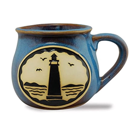 Cape Shore Bean Pot Style Stoneware Mug - Coastal Lighthouse 16oz