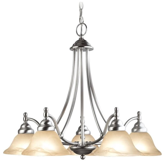 Woodbridge Lighting Anson 5-light Steel & Glass Chandelier in Satin Nickel