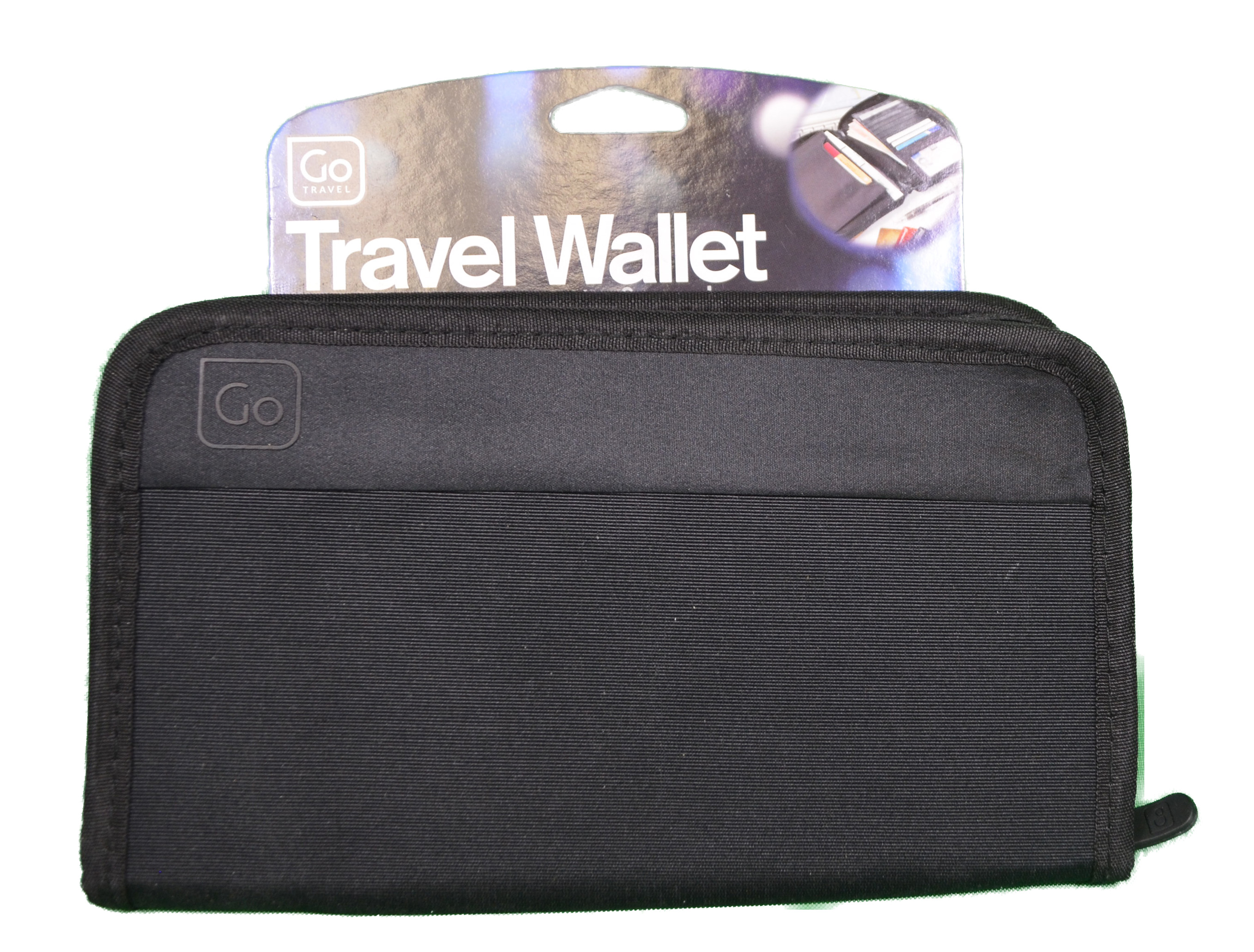 Passport Document Holder Wallet Cards Zippered Travel Black - image 3 of 4