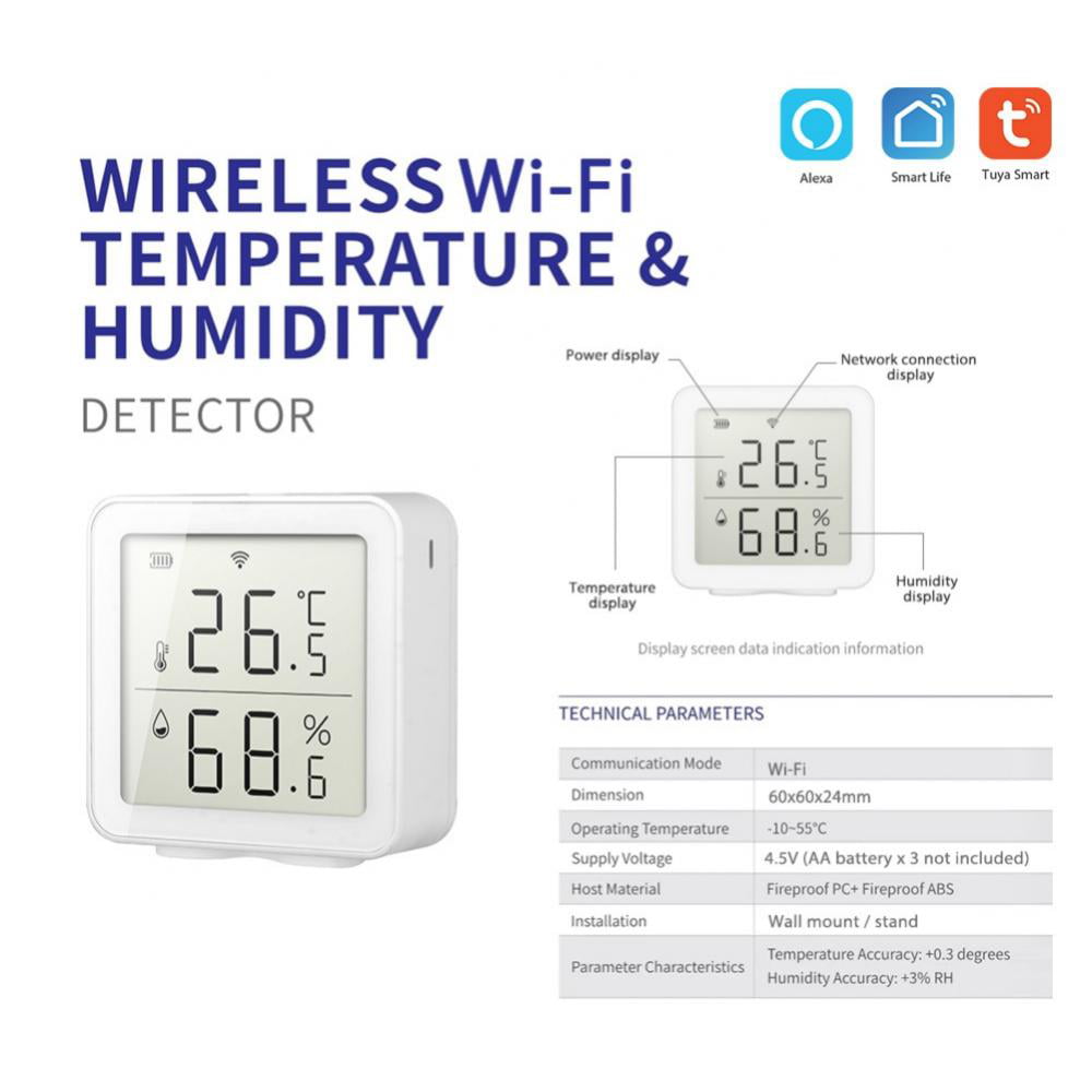 WiFi Thermometer Hygrometer, WiFi Temperature Humidity Sensor with Backlit  LCD Screen & App Alerts，Indoor Thermometer Hygrometer Compatible with Alexa  Google Assistant - Yahoo Shopping