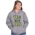 thumbnail image 3 of Religious Christian Team Jesus Unisex Fleece Graphic Zip Up Hoodie Brisco Brands 2X, 3 of 5