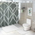 thumbnail image 7 of PRATYUS  White Shower Curtain for Bathroom, 3D Embossed Sage Green Geometric Polyester White Fabric Shower Curtains, Modern Luxury Elegant Innovative Design Hotel Style 36x72, 7 of 7