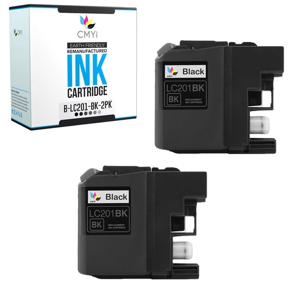 CMYi Black Printer Inks Compatible with Brother Ink Cartridges LC201 MFC Series - (2 Pack)