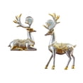 thumbnail image 2 of 2x Modern Couple Deer Statue, Reindeer Figurines Sitting and Standing Collectable Resin Elk Sculpture for Apartment Decor Housewarming Gift Argent, 2 of 9