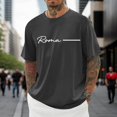 thumbnail image 3 of Roma Letter Graphic Tees for Men Summer Short Sleeve Crewneck Casual Italia Rome Travel T Shirts Streetwear, 3 of 5