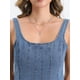 thumbnail image 5 of VESTIDO DE DENIM INSPIRADO CHIC PARA MUJERES CON ESCOTE CUADRADO, EN A-LINE, CASUAL, TIPO TANK, MINI, TALLA XL, AZUL CLARO, 5 of 6