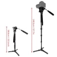 thumbnail image 2 of KINGJOY Aluminium Alloy Camera Monopod Unipod with Fluid Ballhead Quick Release Plate Tripod Base Carry Bag Adjustable Height 1/4 Inch Screw Mount for Canon Sony Nikon DSLR Cameras Max. Load Capacity, 2 of 7
