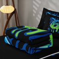 thumbnail image 5 of Manfei Cute Baseball Zipper Twin Comforter Sets with Fitted Sheet and 2 Pillowcases, Sport Number Six Seven Zipper Bedding Set, Black Blue Green, 5 of 7