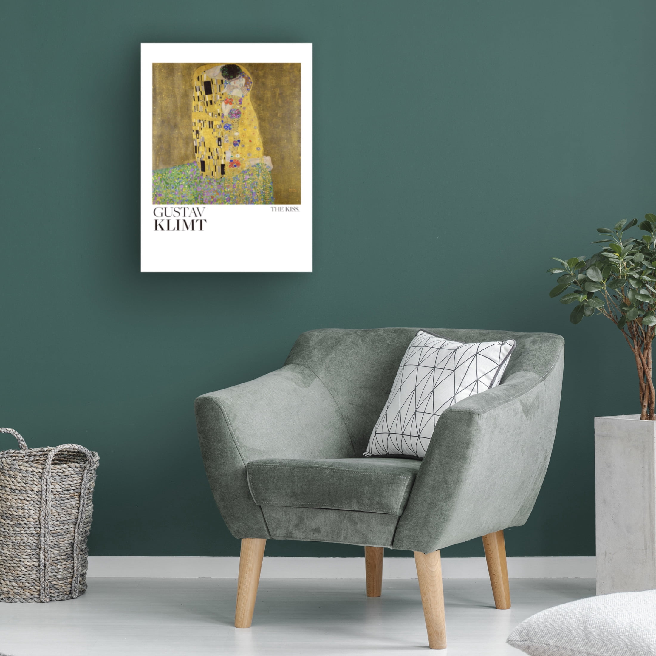 Canvas Wall Art - Pictufy  'The Kiss 1907A1908 Poster' Wall Art for Living Room, Bedroom, or Office D?cor by Trademark Fine Art - 24 x 32 Inches