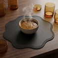 thumbnail image 3 of Unique Bargains Set of 6 Faux Leather Placemats for Kitchen Table Decor Black 15"x15", 3 of 7