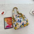 thumbnail image 4 of Bolso de mano para mujer, bolso de lona con estampado Floral sólido para libros, bolso de hombro para niñas, 4 of 6