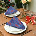 thumbnail image 2 of Iauyy Satin Napkins Set of 6- Red Blue Checkered Plaid DIY Printing Decoration Cloth Napkin- Easy Care for Home/Party, 2 of 8