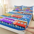 thumbnail image 3 of Feelyou Kid Cartoon Train Full Size Sheets, Boys Construction Truck Bed Sheets, Tractor Machinery Sheet Sets, Microfiber Bedroom Decor, 4pcs, 3 of 7