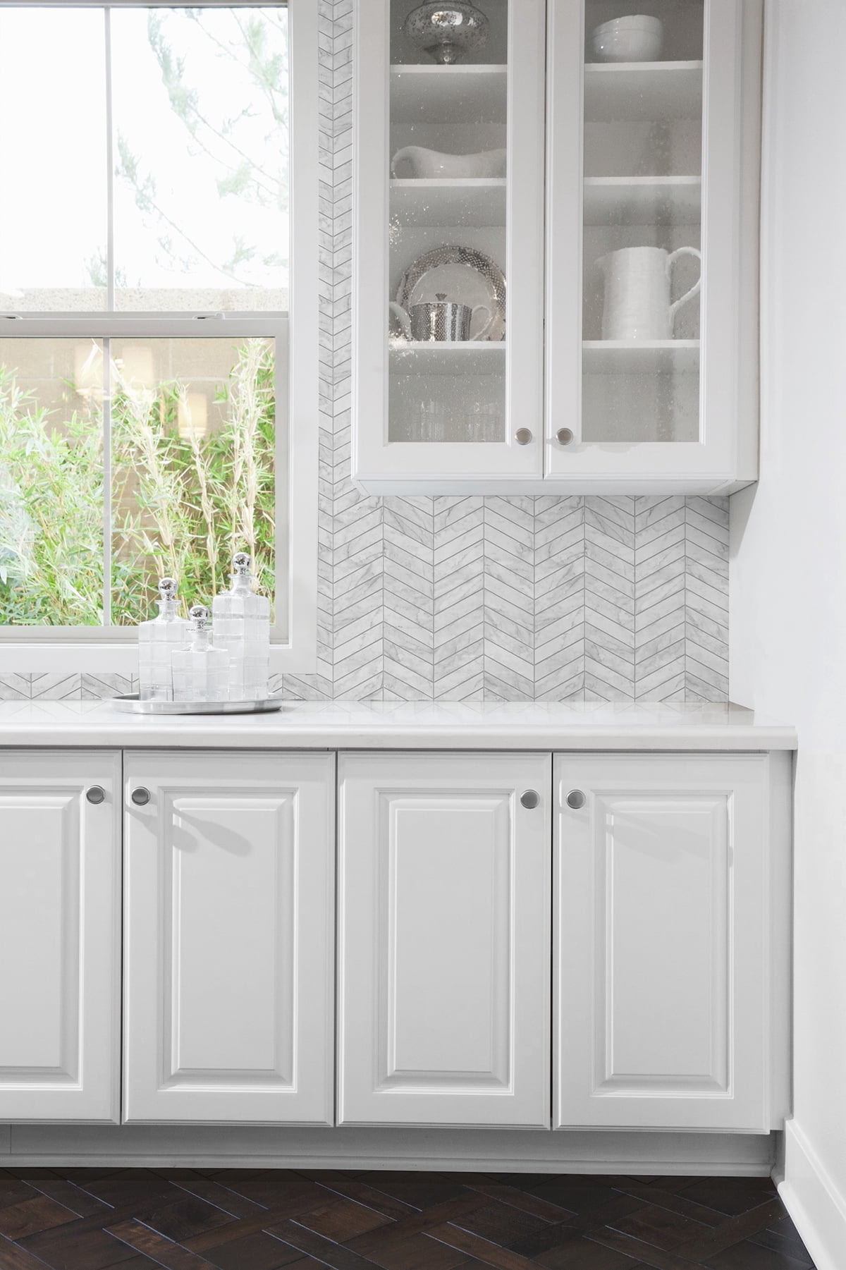 Lillian August Marbled Chevron Peel and Stick Wallpaper
