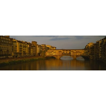 - Bridge across a river Ponte Vecchio Arno River Florence Tuscany Italy Poster Print