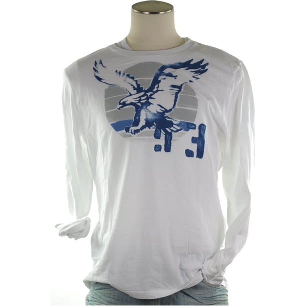 American Eagle Outfitters Camiseta gráfica de ajuste atlético para hombre, blanca, mediana