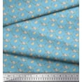thumbnail image 3 of Soimoi Blue Cotton Voile Fabric Leaves,Floral & Bird Stripe Print Fabric by Yard 42 Inch Wide, 3 of 3