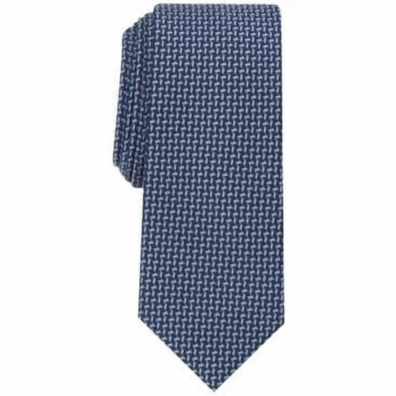 Alfani Mens Palazzo Mini Pattern Necktie Tie Navy Classic