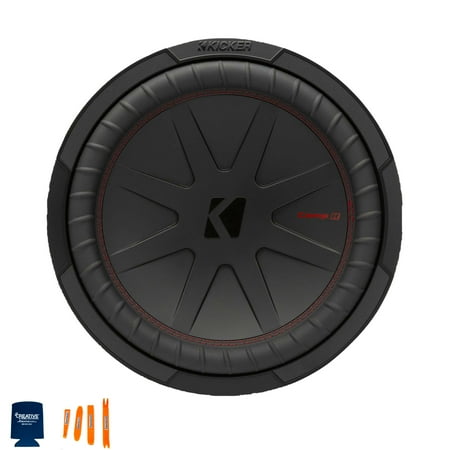 Kicker 12 Inch Comp R Woofer Includes Two 48CWR122 Package with 46CXA8001 Amplifier and wire kit