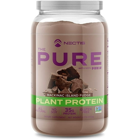 NECTIS The Pure Plant Protein, Mackinac Island Fudge Chocolate, 35g Protein 6g BCAAs, 2.27lbs (1033g)