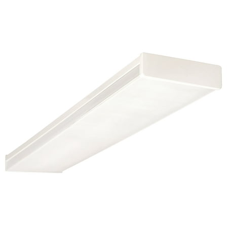 

NICOR Lighting 4 Ft. Standard Dual-Lamp 32W T8 Fluorescent Wraparound Ceiling Fixture with Clear Prismatic Acrylic Lens (10370EB)