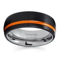 thumbnail image 2 of Orange Tungsten Wedding Ring Black Tungsten Ring Gunmetal Wedding Band Men & Women Orange Tungsten Ring 8mm Wedding Ring Comfort Fit, 2 of 2