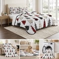 thumbnail image 6 of Quilts King Size Bedding Set, Christmas Trees Lightweight Quilted Comforter, Black Red Xmas Tree Snowflake Winter Soft Reversible Bedspread Coverlet with Pillow Covers for All Season, 96" x 106", 6 of 9