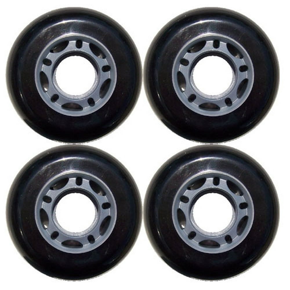 Black Blank 72mm 82A Inline OUTDOOR Skate Wheels 4Pack