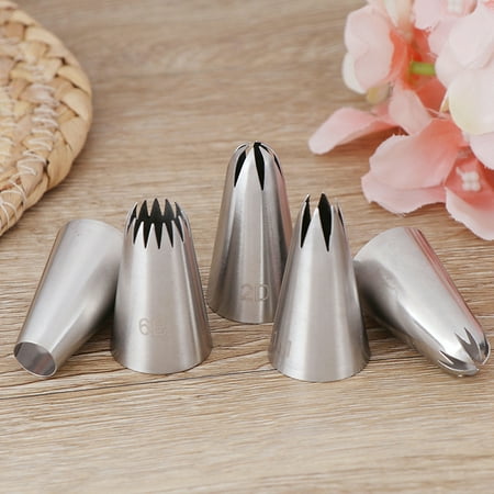 

5 PCs Stainless Steel Icing Piping Pastry Nozzles Cupcake Cream Making Set