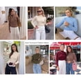 thumbnail image 5 of PRETTYGARDEN Women's Fall Long Sleeve Fitted Shirts | Comfy Stretchy Cable Knit, Trendy Lettuce Trim Mock Neck, Casual Basic Tees, Cute Layering Tops, Fashion Clothing, 5 of 9