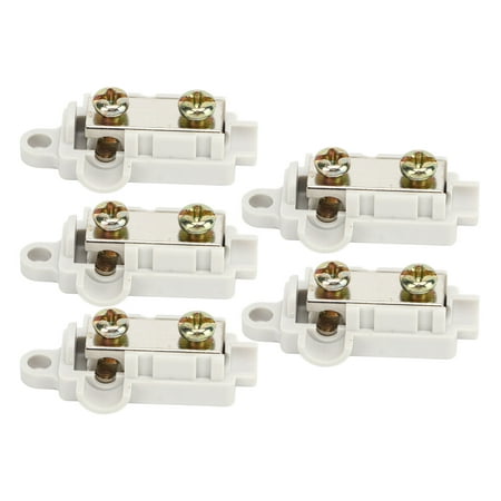 NFTIGB 5pcs Quick Terminal Blocks T Type Electroplated Copper Joint High Power Electrical Cable Junction Box 400V (1.30 inches / 33 mm)