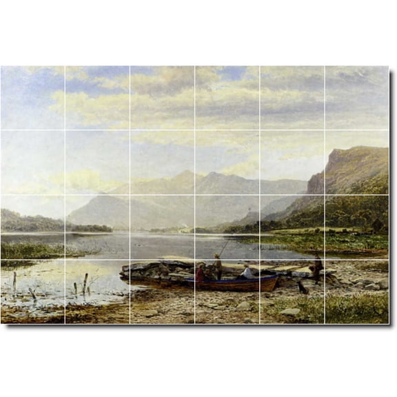 Ceramic Tile Mural-Benjamin Leader Landscapes Painting 150. 25.5" w x 17" h using (24) 4.25 x 4.25 ceramic tiles