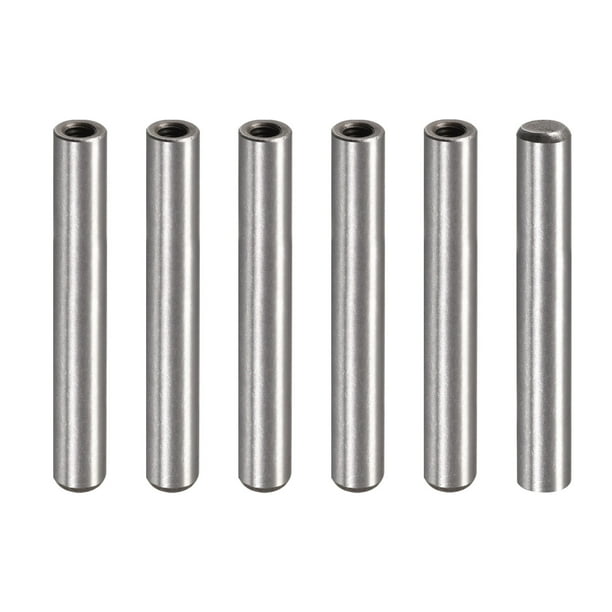 M6 Internal Thread Dowel Pin 6 Pack 10x70mm Chamfering Flat Carbon Steel Cylindrical Pin